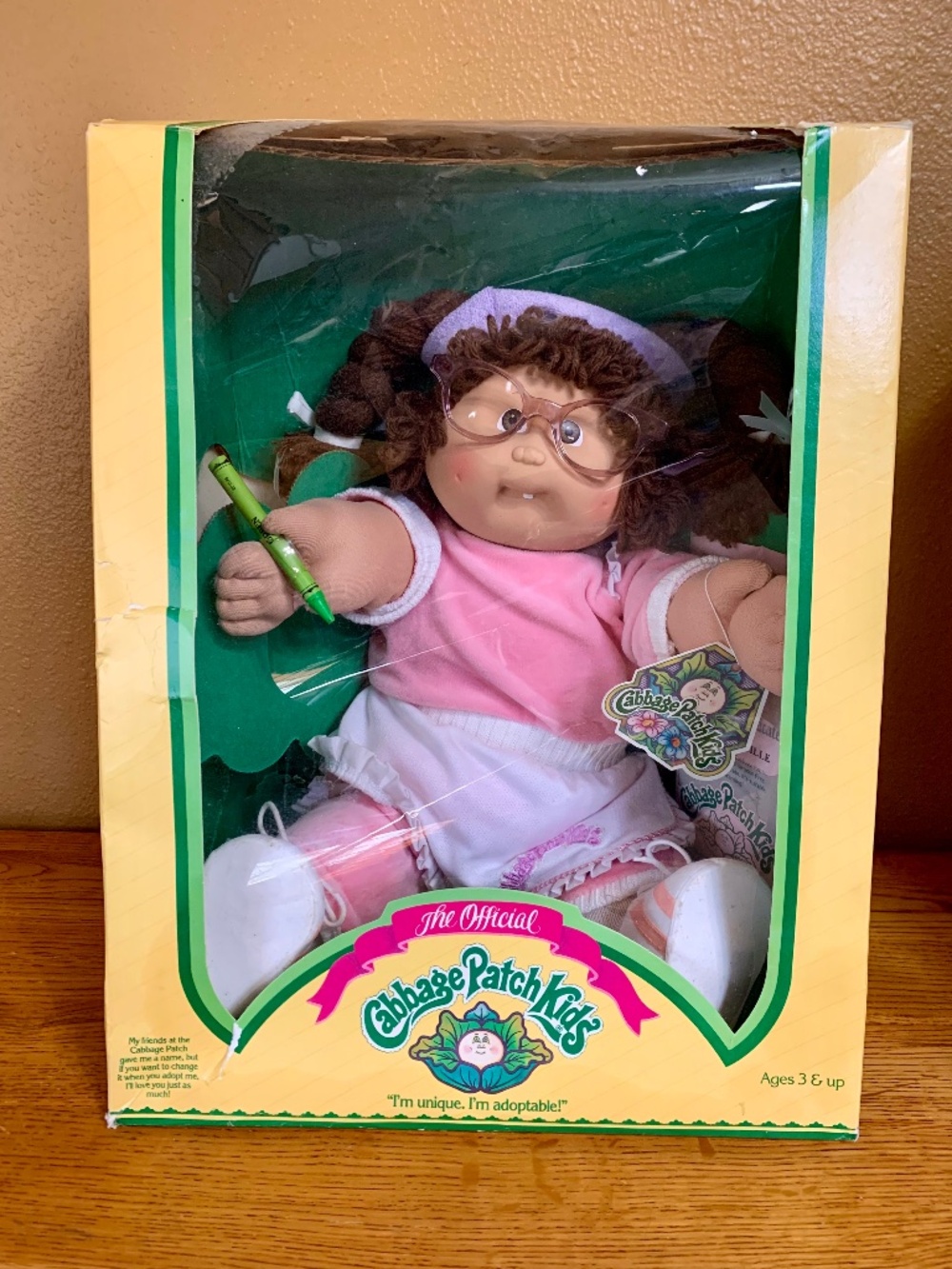 Vintage Cabbage Patch Kids Doll In Box Girl W One Tooth DORIS LUCILLE